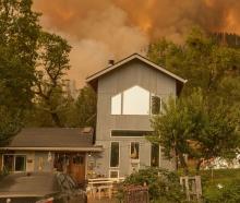 House with wildfire